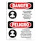 Signmission OSHA, Eye & Hearing Protection Required Bilingual, 10in X 7in Rigid Plastic, 7" W, 10" H, Spanish OS-DS-P-710-VS-1222 - alternate 1